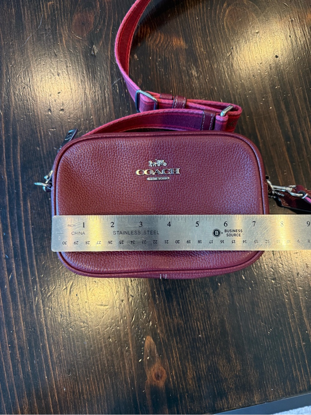 Coach Leather Camera Bag in Burgundy - Picture 6 of 7
